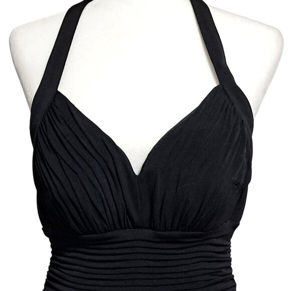 Signature By Sangria Halter Black & Purple Paisley Handkerchief Hem Dress Size 1 - Picture 3 of 10